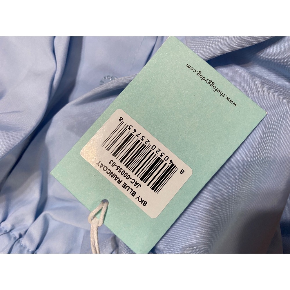 The Foggy Dog Sky Blue Dog Raincoat Gingham Lining Small JAC-00055-03 NWT - Picture 7 of 7